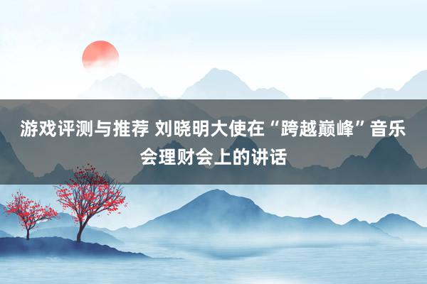 游戏评测与推荐 刘晓明大使在“跨越巅峰”音乐会理财会上的讲话